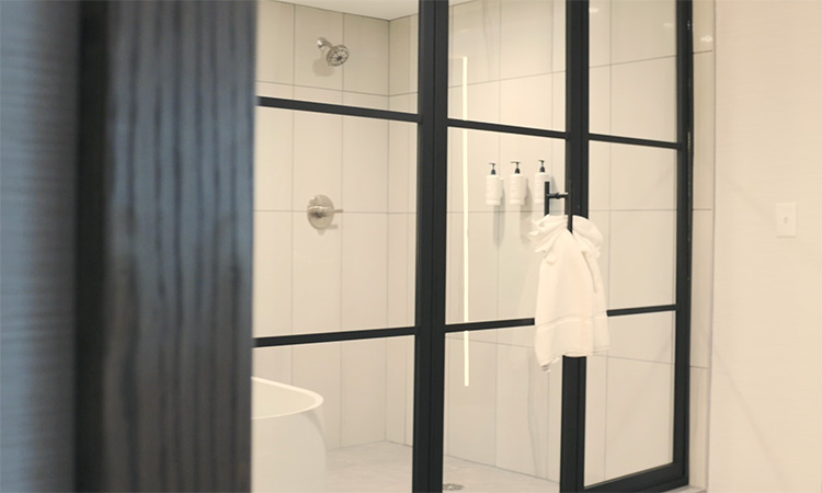 a renovated bathroom at the Grand Casino hotels in Minnesota