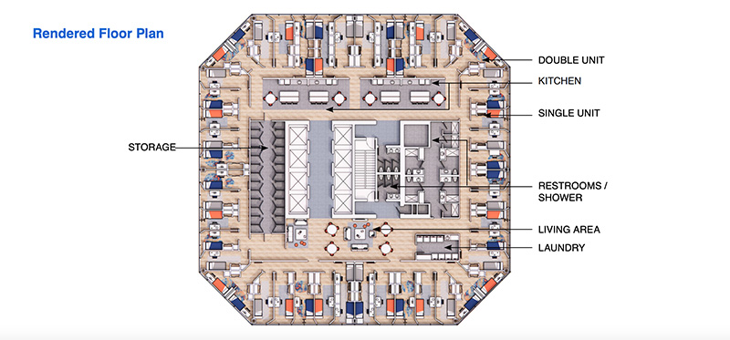 Rendering of a potential "coliving" project