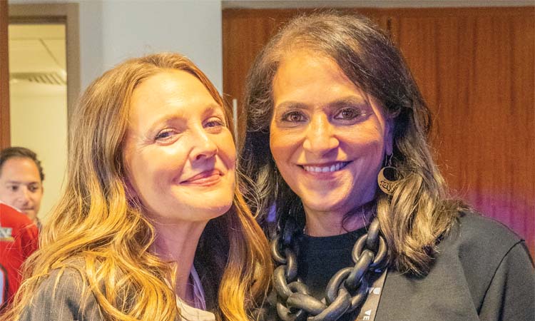 Abouelenein with Drew Barrymore