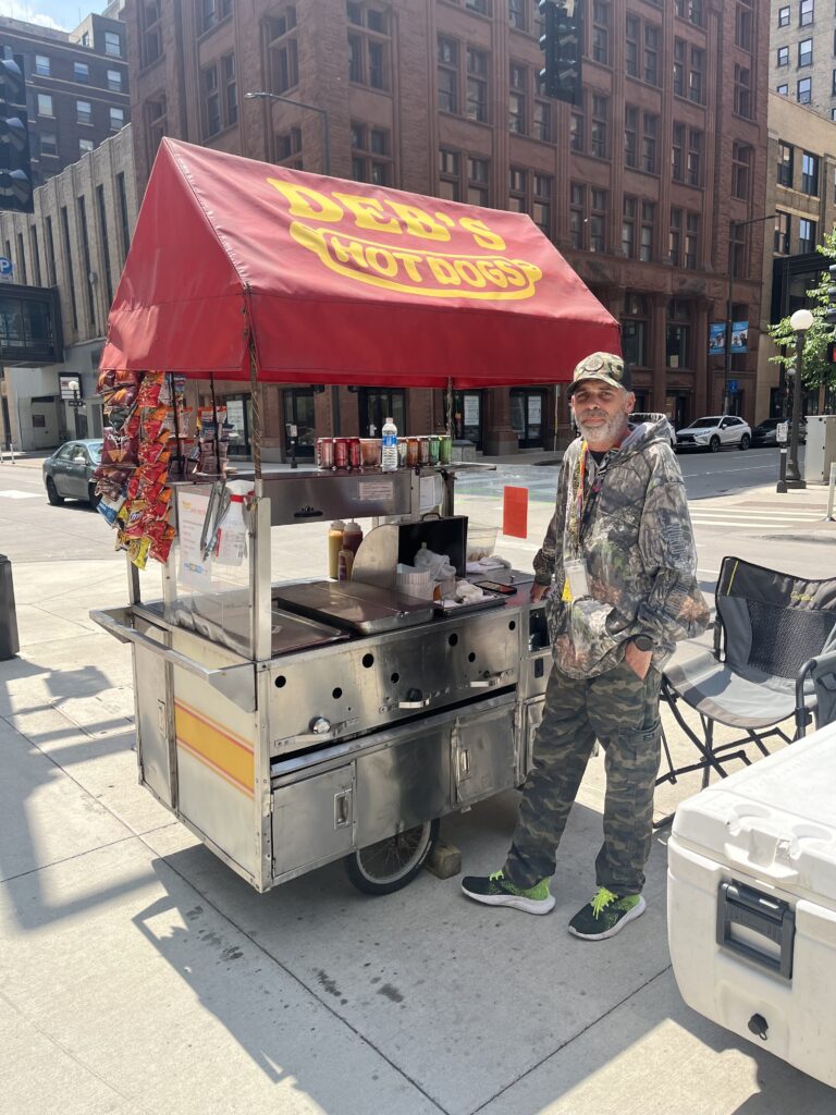 Sean Maynor said he has run Deb's Hot Dog stand for 12 years.