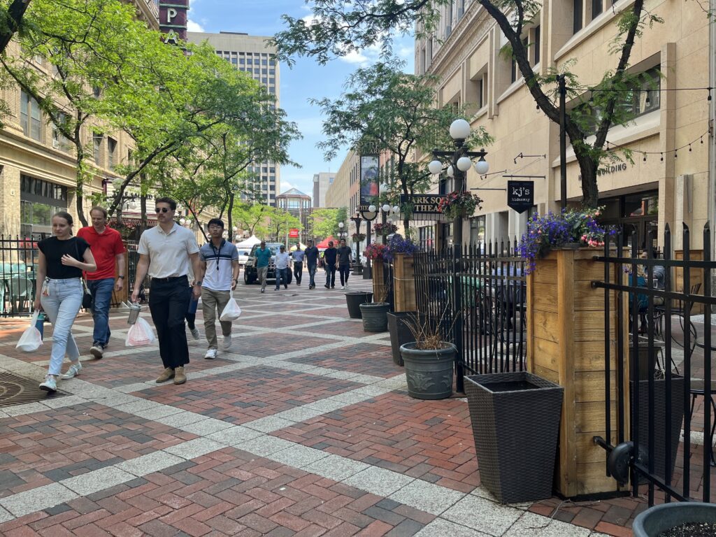 The scene around 1 p.m. outside the Loon Cafe's patio.