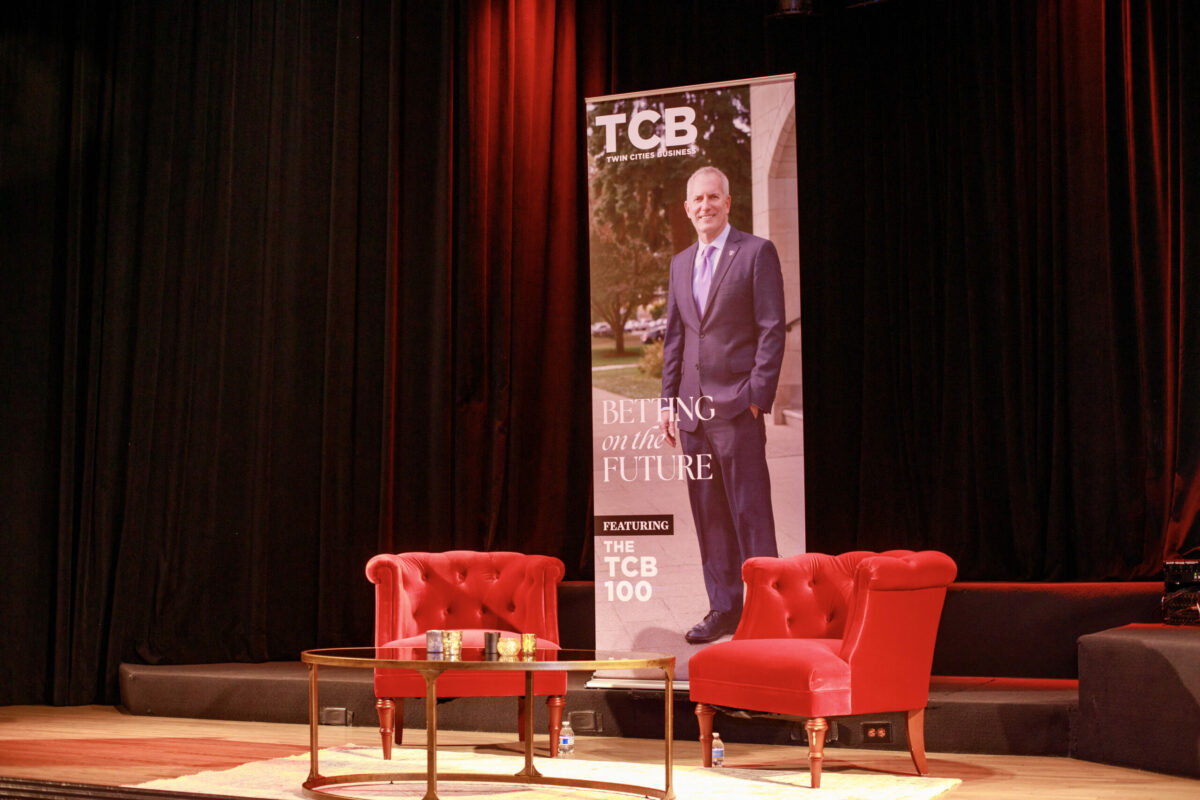 The cover of TCB's Dec 2025/Jan 2026 issue on display at our Person of the Year celebration on Wednesday, Dec. 3.