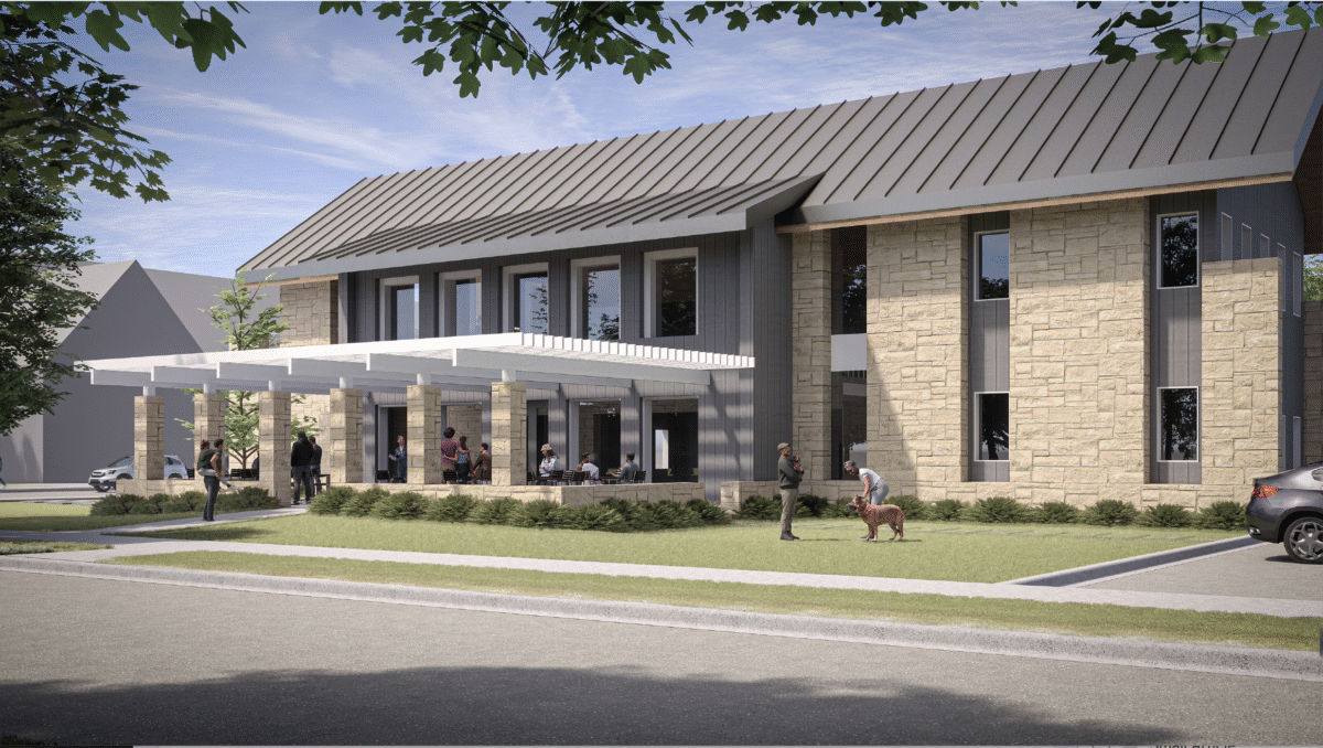 A preliminary mockup of the new brewery and coffeehouse