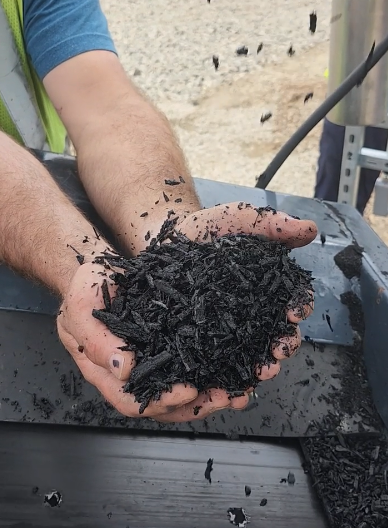 The first batch of biochar produced at Carba’s Burnsville facility